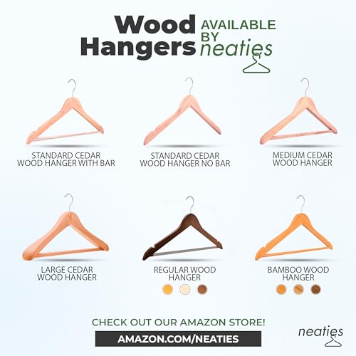 Neaties Premium Red Cedar Hangers for Closet with Bar, 6 Pack K1437