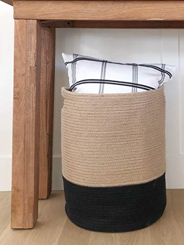 Large Cotton Storage Basket for Living Room Laundry Hamper A915