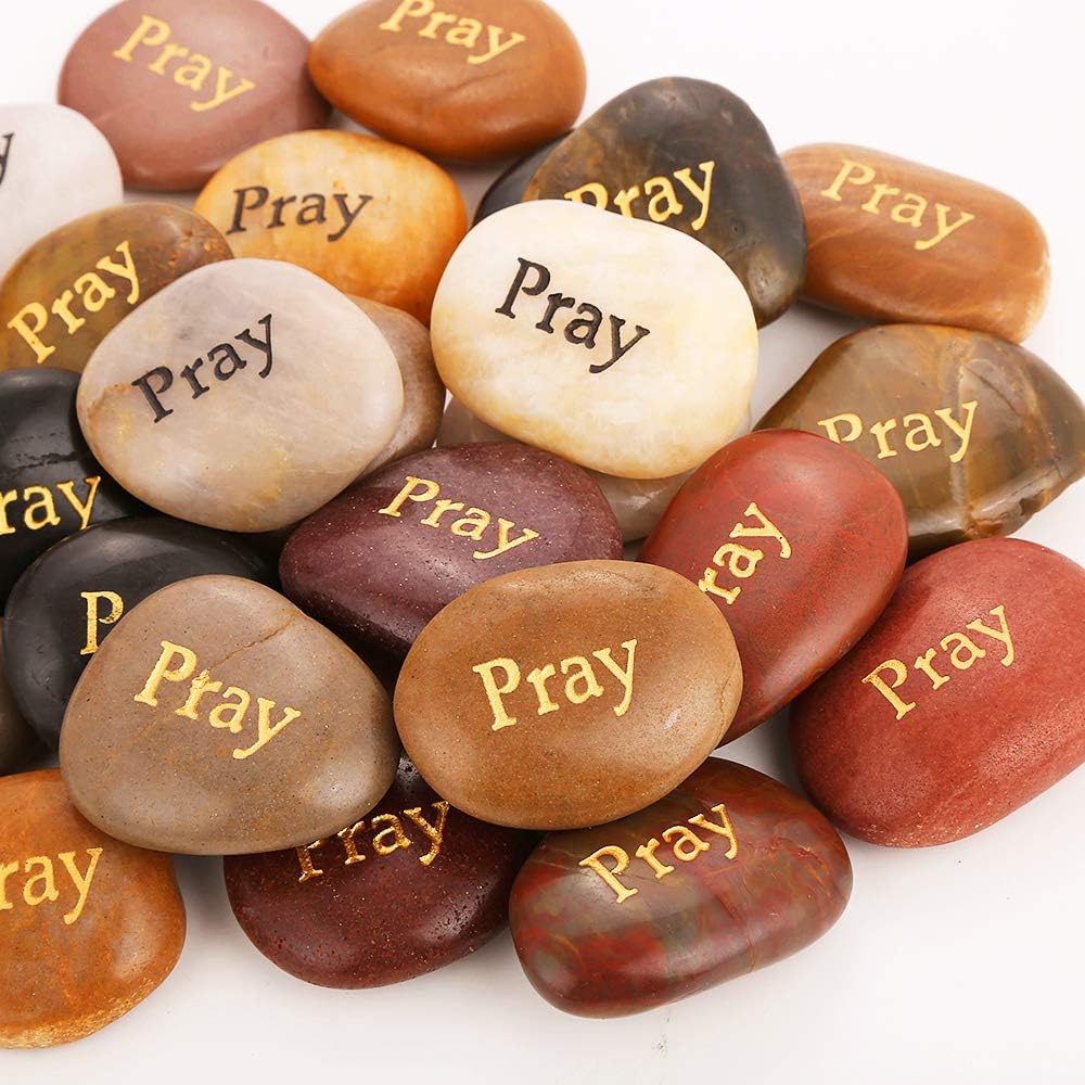 Pray Stones Engraved Rocks Inspirational Gifts Bulk 2"-3" H518