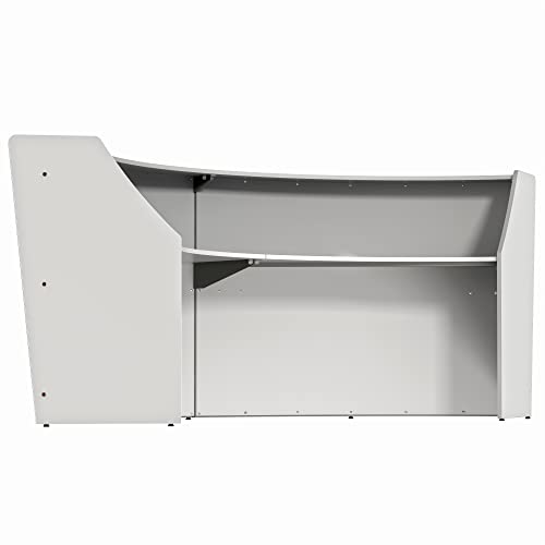 Linea Italia Curved Modern Office Desk 2 Panel Reception Counter, Mocha M8386