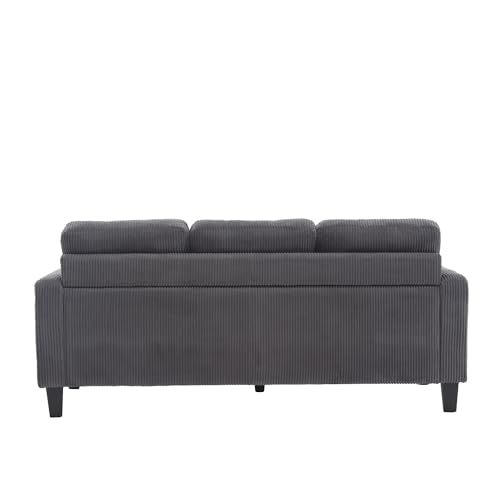 Modern Velvet L-Shaped Sofa with Reversible Chaise and Ottoman B25676