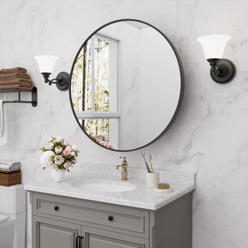 HOMECOOKIN Farmhouse Gold Metal Framed Recessed Bathroom Medicine Cabinet with Beveled Mirror 16x24 inch S71146