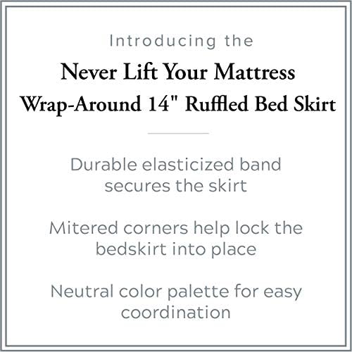 Bed Maker’s Microfiber Wrap-Around Bed Skirt, 14 Inch Drop, King, White W231997