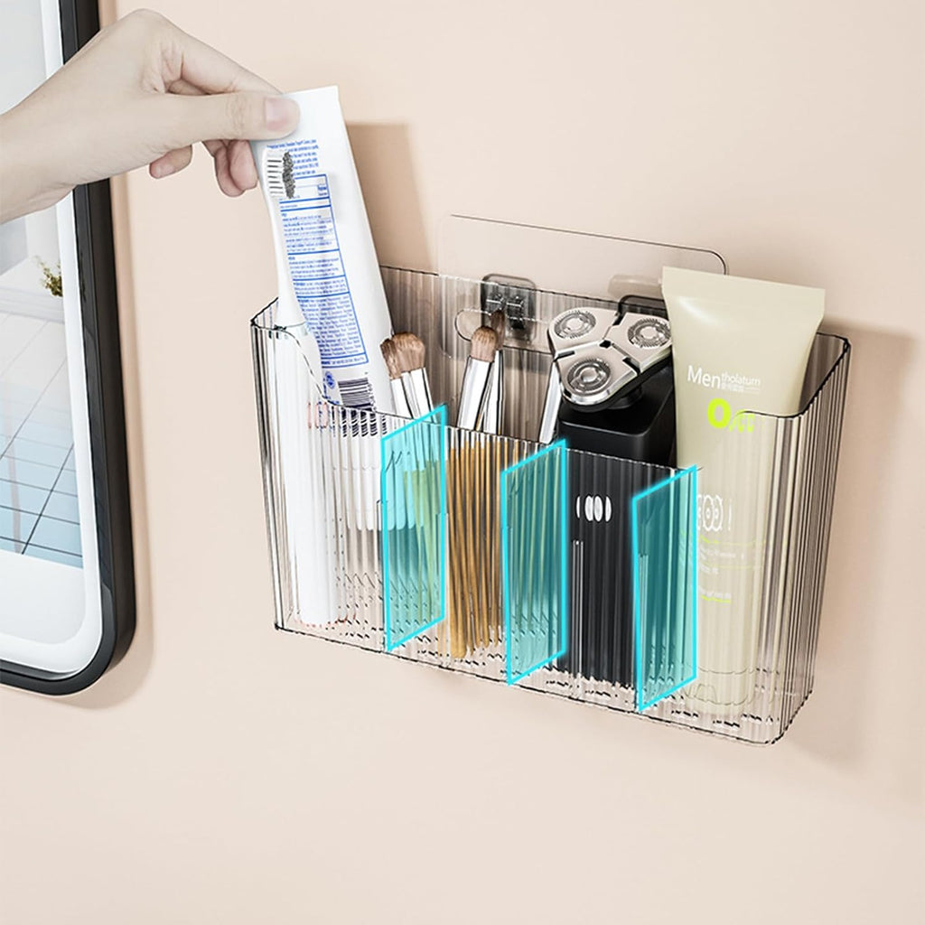 2 Pack Adhesive Cabinet Door Organizer, Wall Mounted Storage Bins for Narrow Space, Clear V226