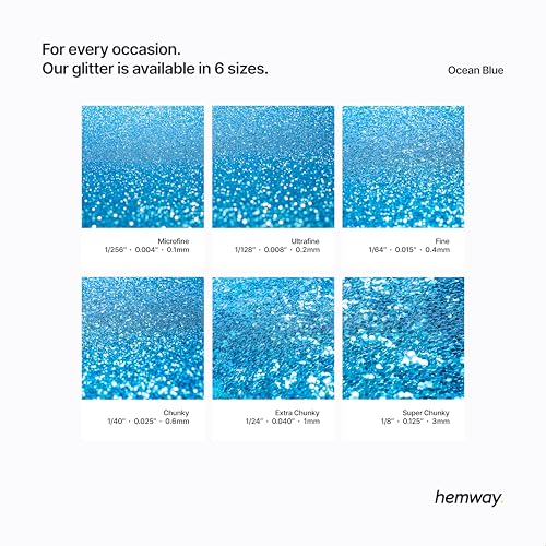 Hemway Polyurethane & Epoxy Resin Glitter 100g Metallic Crystal Flake Additive for Flooring Jewelry Tumblers - Fluorescent Blue Z219