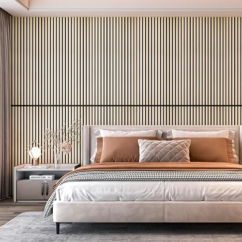 4 Pack Wood Wall Panels 47.2" x 23.6" 3D Fluted Teak P3747