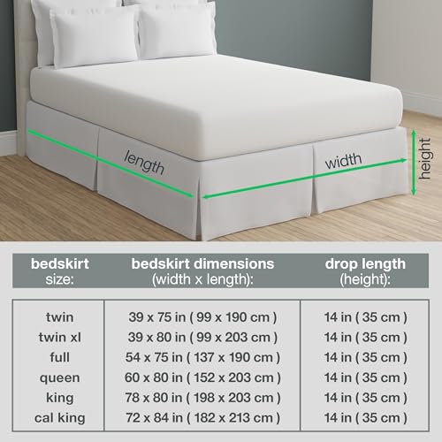 Bed Maker’s Microfiber Wrap-Around Bed Skirt, 14 Inch Drop, King, White W231997