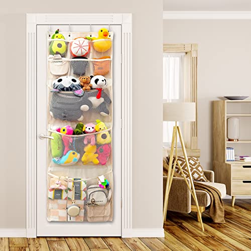 Stuffed Animal Storage Over Door Organizer with 9 Mesh Pockets C4910