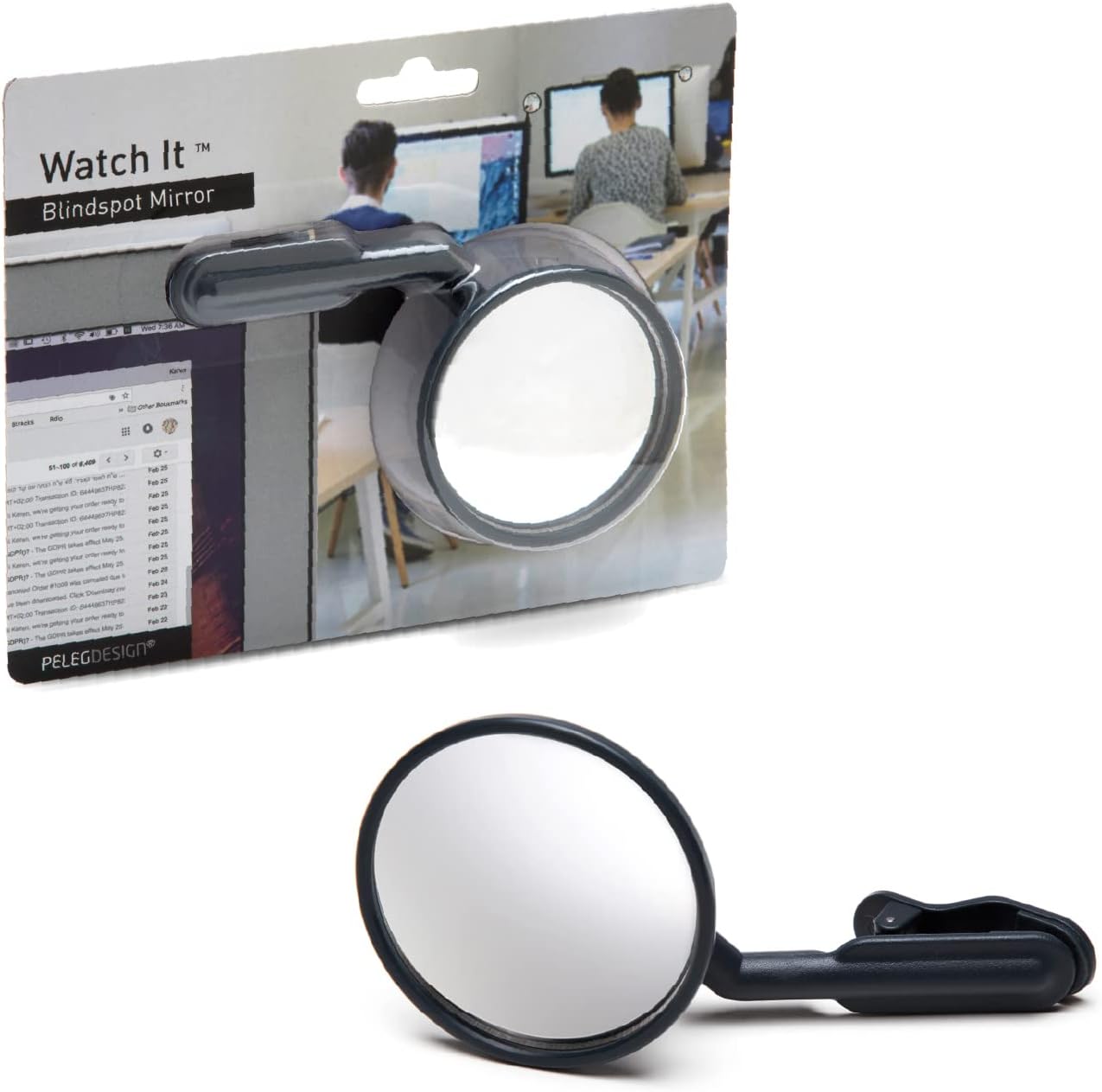 Peleg Design Watch-It Monitor Mirror Clip On Convex Safety Mirror Q78218