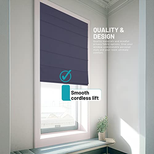 CHICOLOGY Roman Shades for Windows, Blackout, 33" W x 64" H, Del Mar Moon Shell I52923