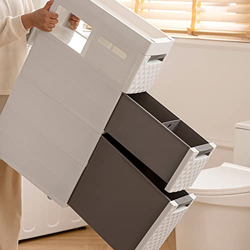 Small Bathroom Storage Cabinet with Moveable Drawers and Wheels X283