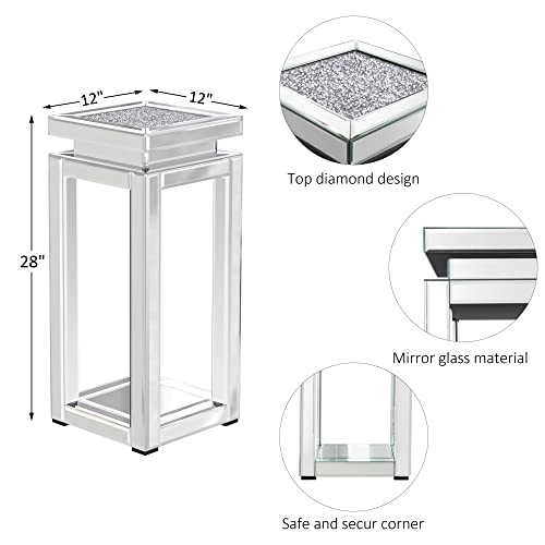ENENE Mirrored End Table Crushed Diamond Coffee Table A67084