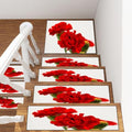13+1 Stair Treads Carpet with Landing Stair Rugs Flowers Pumpkin Table Flowers Non-Slip Wooden Steps Stair Runner Rug Safety Mats for Elders Pets Kids