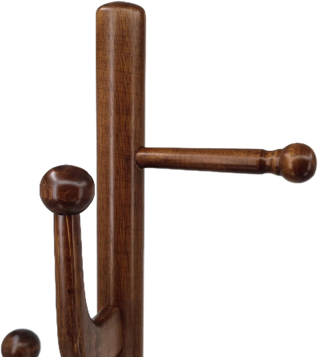 Coat Rack Stand Freestanding Wood for Hallway Entryway Brown M826717