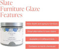 Furniture Glaze - Antique Patina Special Effects Glaze for Chalk Style Furniture Paint, Eco-Friendly Wood Stain, 6 Color Choices - Slate [Grey] - (4 oz)