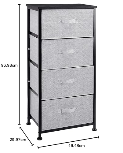 Amazon Basics Fabric 4-Drawer Storage Organizer Unit, White C6684
