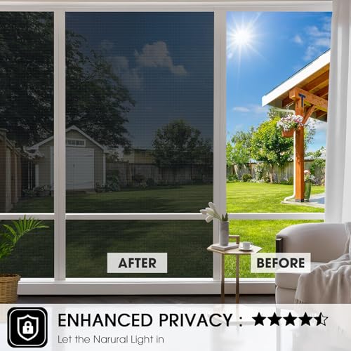 Coavas Heat Blocking Window Film Privacy One Way Window Tint Black 23.6x78.7in F392938