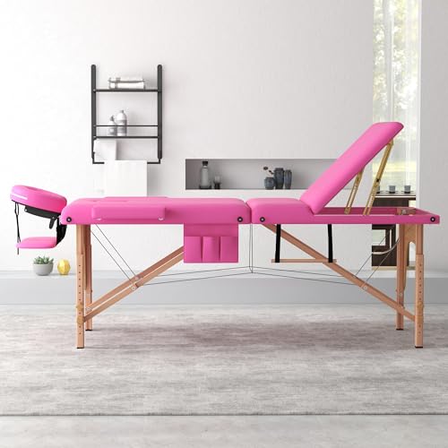 3 Fold Portable Massage Table with Face Cradle, Black I813