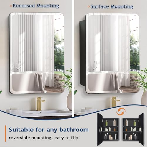Frameless Beveled Medicine Cabinet Mirror for Bathroom, 16x29 Inch I902204