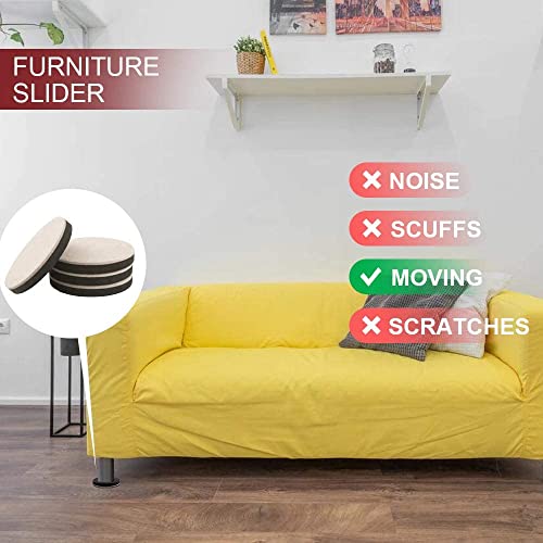 Yelanon Furniture Sliders 8 pcs 3 1/2" Round for Carpet and Hardwood Floors V172642