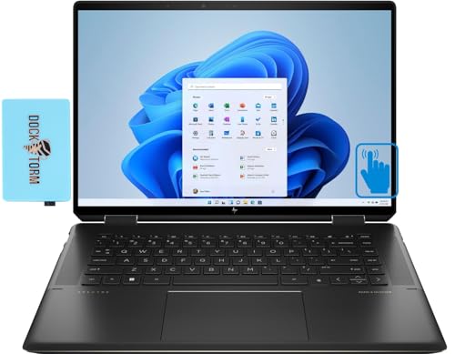 HP Spectre x360 2-in-1 Touch Laptop (Intel i7-11390H, 16GB RAM, 2TB PCIe SSD, Intel Iris Xe, 16.0", Active Pen, Backlit Keyboard, Fingerprint, WiFi, Bluetooth, Windows 11 Home) w/DKZ Hub (Renewed)
