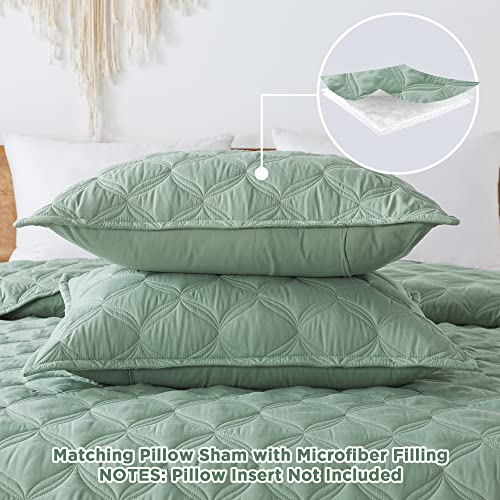 Litanika Twin Size Summer Quilt Comforter Teal - Lightweight Bedspreads & Coverlets Turquoise - 2 Pieces (1 Quilt, 1 Pillowcase) O3575