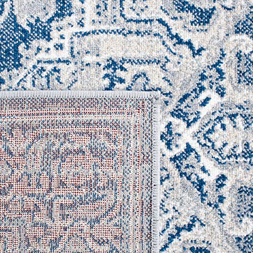 SAFAVIEH Belmont Collection Area Rug 5'5" x 7'7", Navy & Grey, Oriental Design P37588