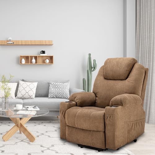 YITAHOME Power Lift Recliner Chair for Elderly with Heat and Massage, Light Brown C170805