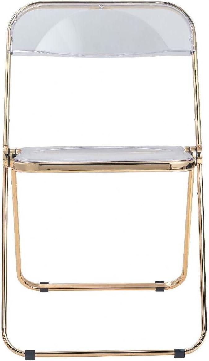 Folding Chair with Gold Metal Frame, Set of 4 D5335
