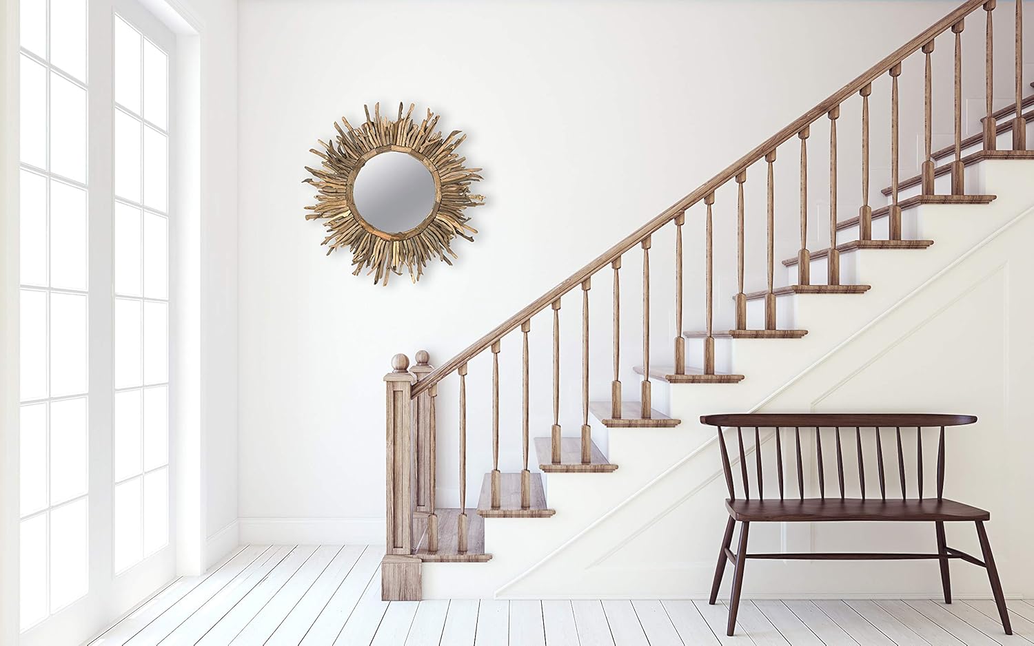 Creative Co-Op Driftwood Sunburst Mirror K197909