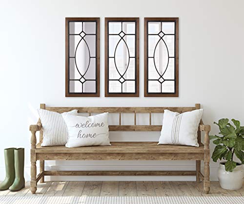 Kate and Laurel Bakersfield Farmhouse Wall Mirror, 13 x 30, Black D8103