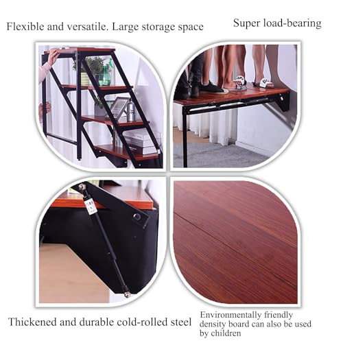 Murphy Folding Table Wall-Mounted Drop-Leaf Dining Table with Storage Shelf M291