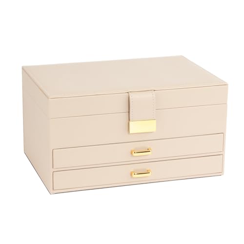 Jewelry Drawer Organizer, 6 in 1 Stackable Trays, 4 Drawers, White O634102