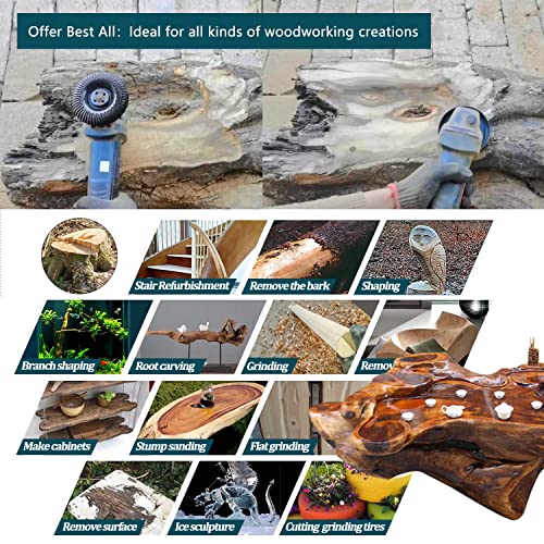 OBA 3Pcs 4 Inch Angle Grinder Wood Carving Disc with 7/8" Arbor O118061