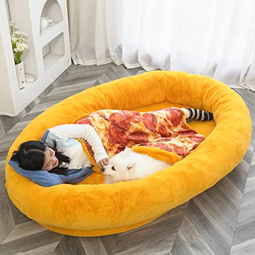 Giant Dog Bed for Human with Matching Blanket, Summer Cooling Fabric X3369