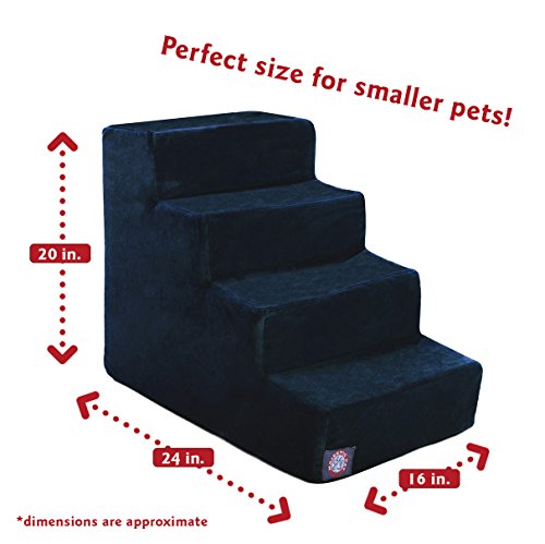 Majestic Pet 3 Step Suede Portable Dog Stairs for Small Dogs, Chocolate Brown L498650