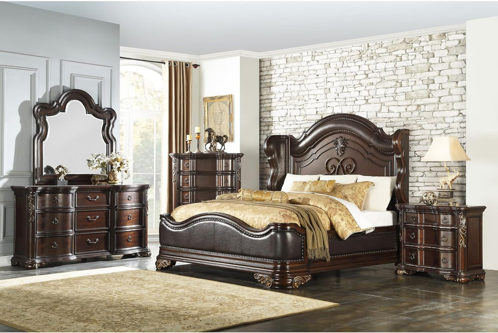 Cherry Finish Nightstand with 3 Drawers B382