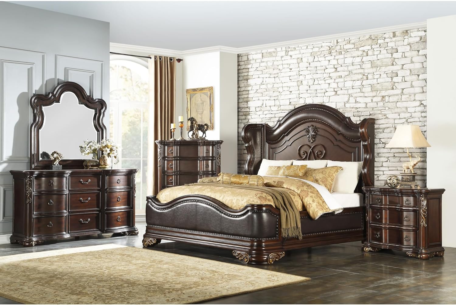 Cherry Finish Nightstand with 3 Drawers B382