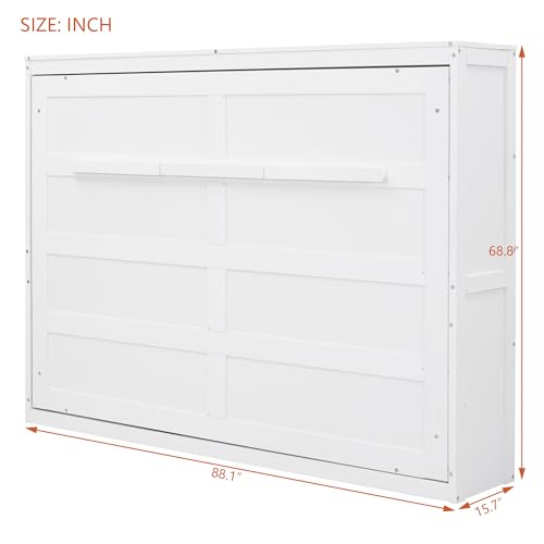 Murphy Bed Queen Size Folding Cabinet with Shelf for Guest Room Home Office H769