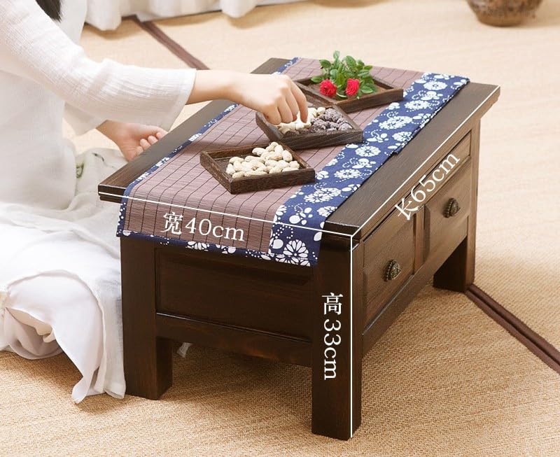Sofa Table Old Chinese Style Dining Table Wooden Storage Cabinet with Wooden Lace Paulownia Furniture Traditional Family Dining Table Tea Table Tea Table (Size : Rectangle)