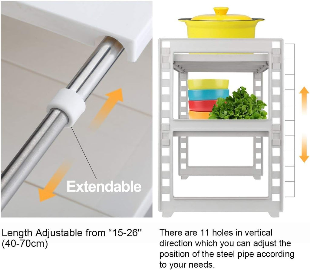 Expandable 2 Tier Under Sink Organizer for Kitchen and Bathroom P31787