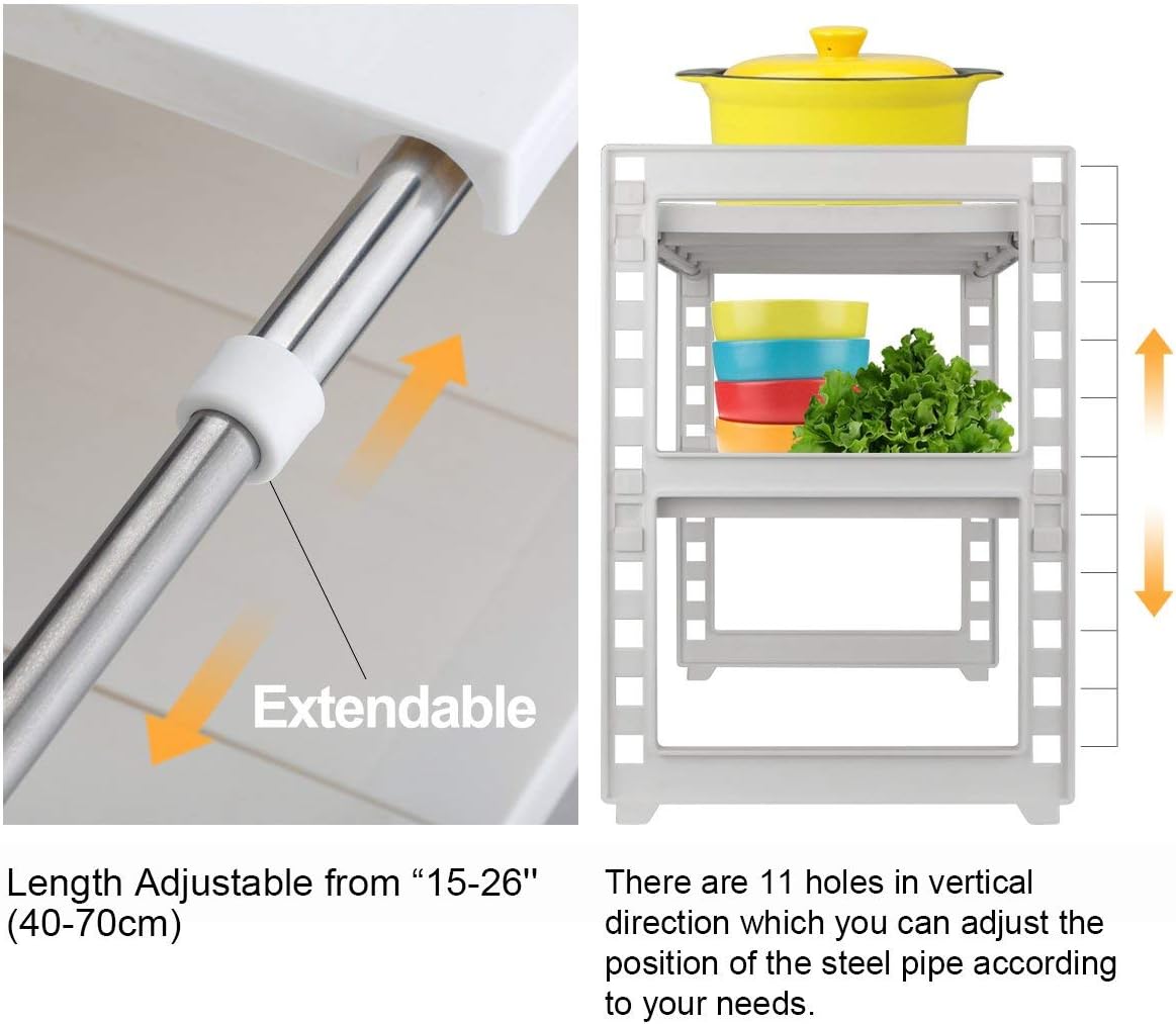 Expandable 2 Tier Under Sink Organizer for Kitchen and Bathroom P31787