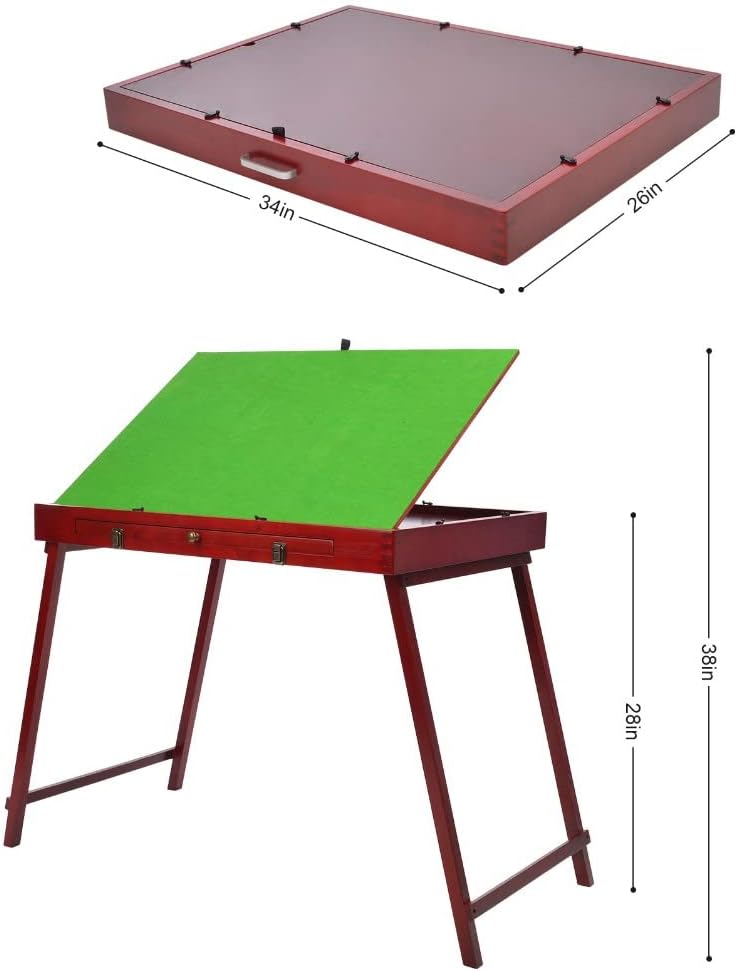 DAPU Wooden Jigsaw Puzzle Board with Storage Drawers & Mat, Folding Table for Adults & Kids K746402