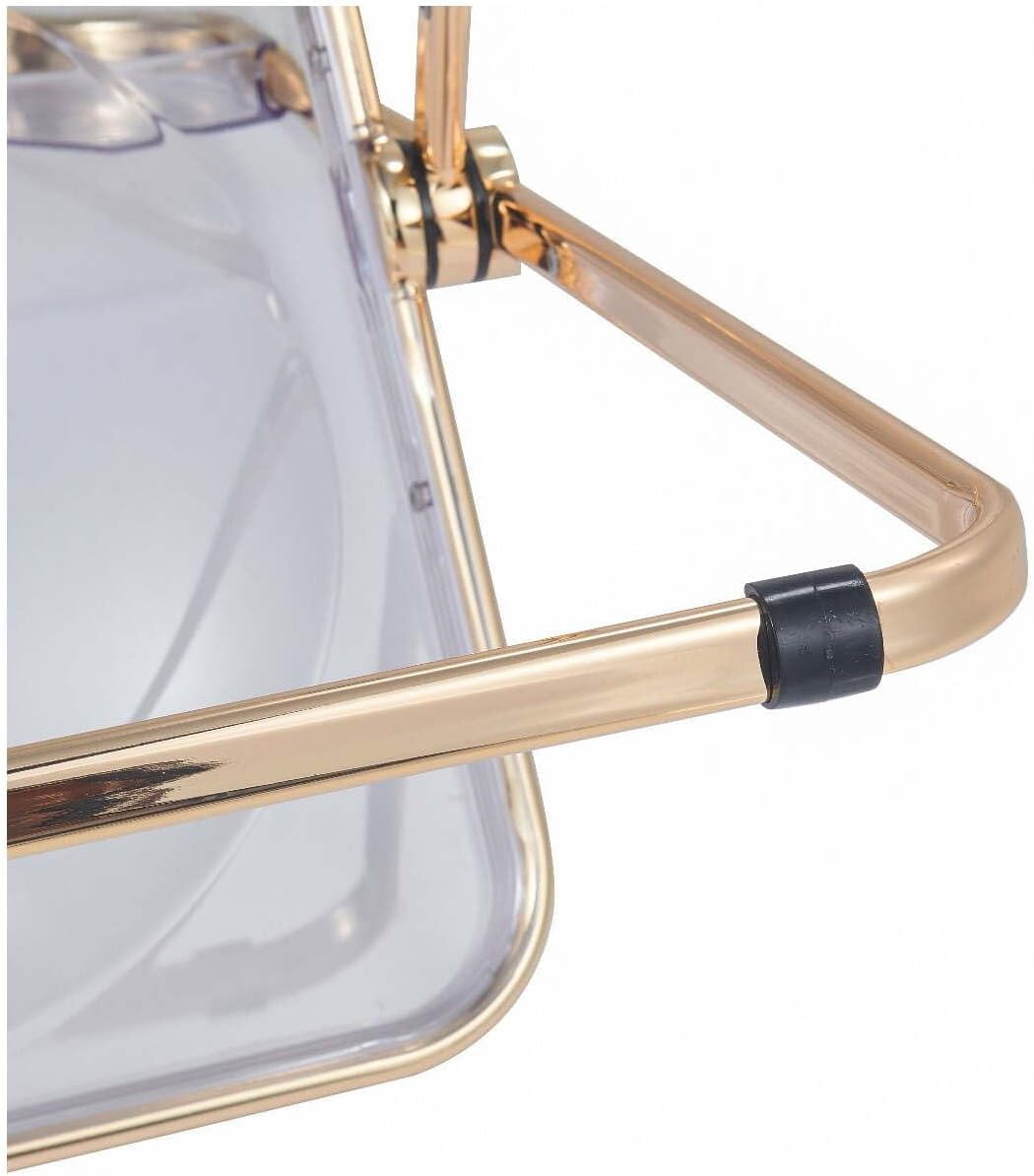 Folding Chair with Gold Metal Frame, Set of 4 D5335