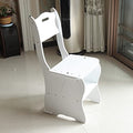 Step Stool Folding Ladde Portable Stairway Chair 2 in 1 Lightweight 4-Step Stool Dual Purpose Step Ladders Chair Indoor Shoe Bench Storage Shelf Library Safe Stable Foot Stools/Wood Color
