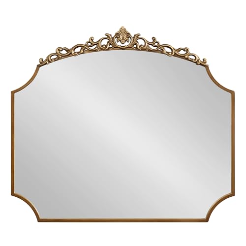 Kate and Laurel Arendahl Ornate Arched Scallop Mirror, 24 x 36, Antique Gold P8364