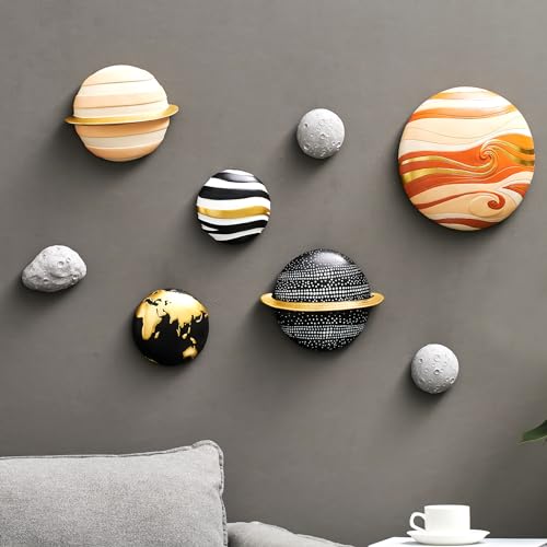 4Pcs Outer Space Planets Wall Decor 3D Sculptures for Kids Room X88172
