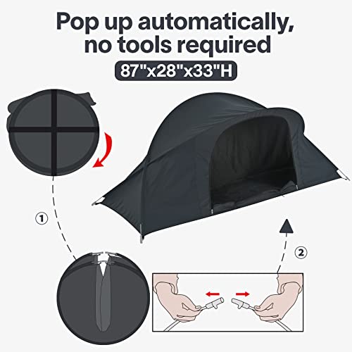 EighteenTek Bed Canopy Privacy Tent for Office Sleeping, Portable Pop Up, Grey I663765