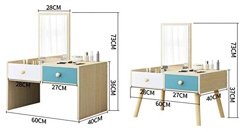 2 Drawers Mini Makeup Vanity Desk with Flip Top Mirror O19895