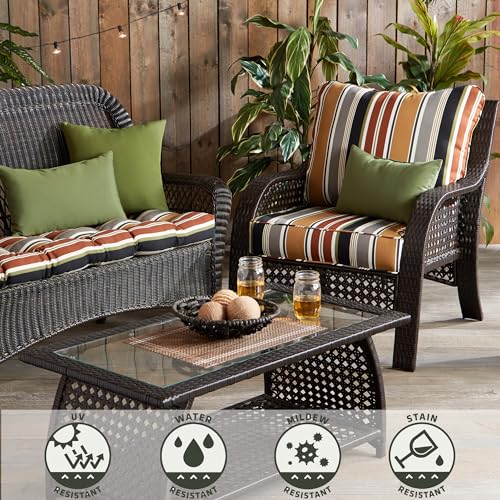 Greendale Home Fashions 2-Piece Outdoor Deep Seat Cushion Set, Aztec E2471